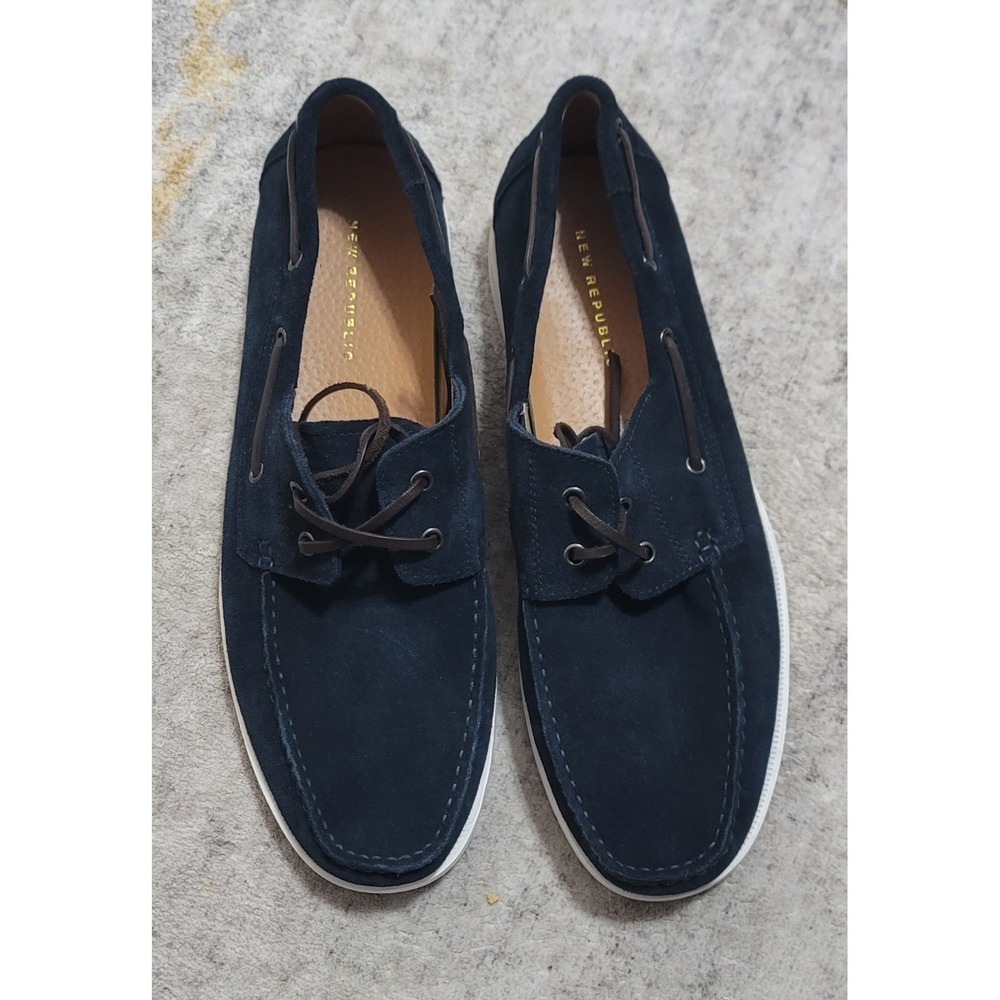 New Republic‎ Men's Navy Blue Baldwin Suede Boat Shoe Size 11.5